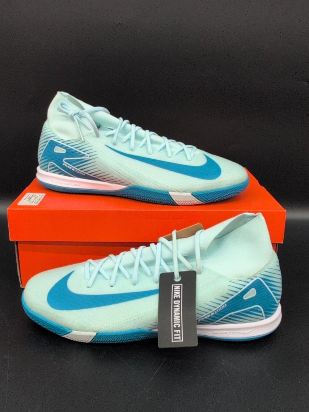 Nike ZM Superfly 10 Academy IC Men's Soccer Shoes US 10 Glacier Blue FQ8332-400